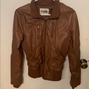 Brown leather jacket